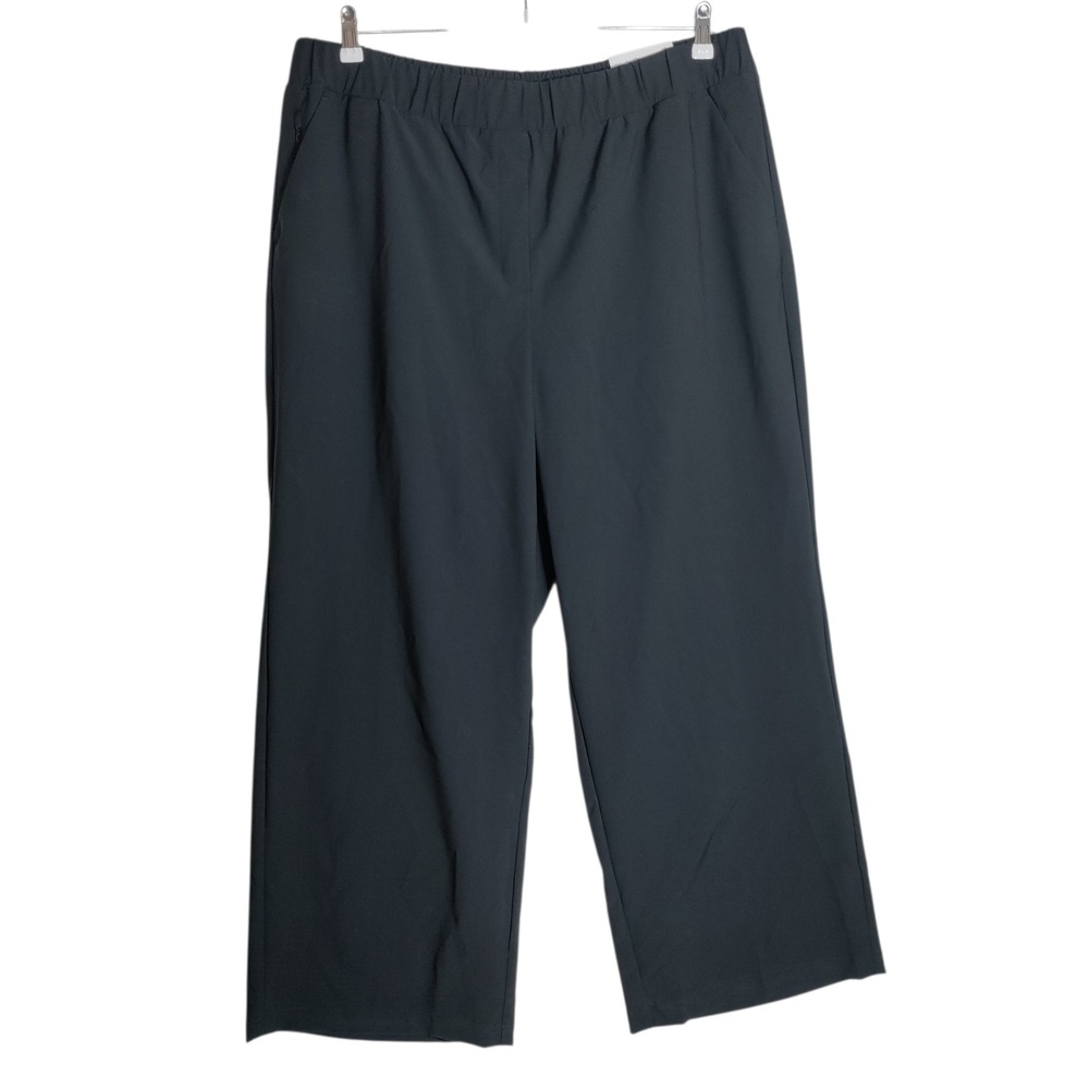 Lane Bryant‎ On-The-Go Wide Leg Pants Black Mid-Rise Size 20 NWT